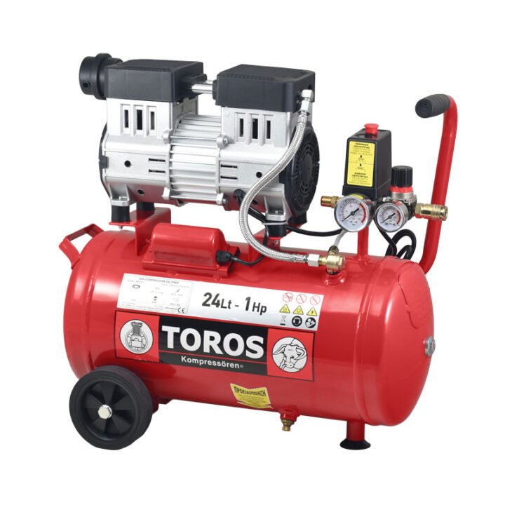 TOROS: ΑΕΡΟΣΥΜΠΙΕΣΤΗΣ  OILFREE ΧΑΜΗΛΟΥ  ΘΟΡΥΒΟΥ 24LT, 1HP