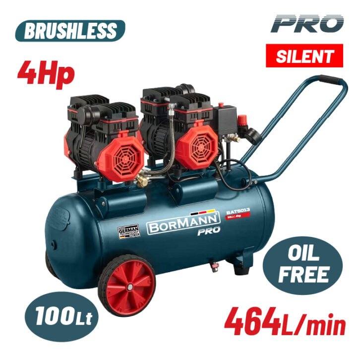 BORMANN BAT5017 Αεροσυμπιεστής Μονομπλόκ, Oil free, Silent, Brushless, 4Hp,100L, 464L/min