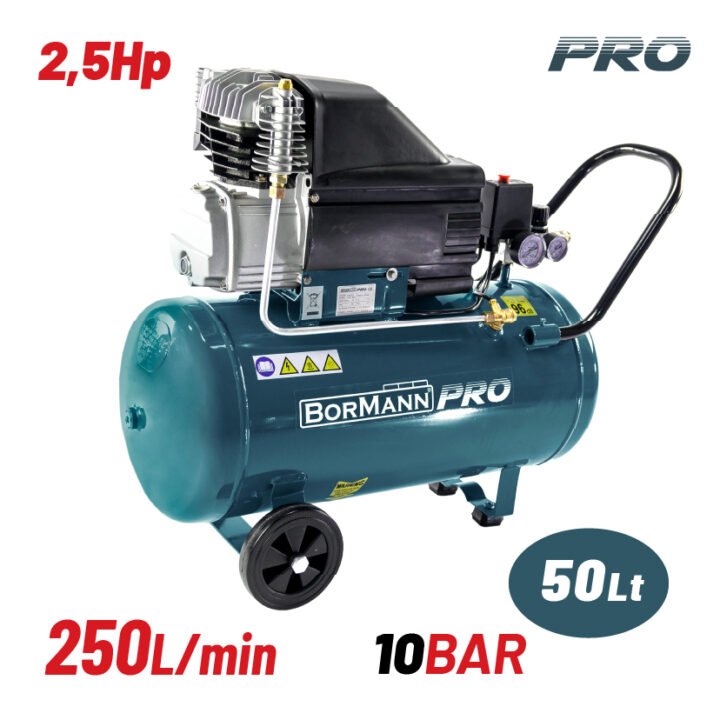 BORMANN Pro BAT5030 Αεροσυμπιεστής Μονομπλόκ, 2.5Hp,50L, 250L/min