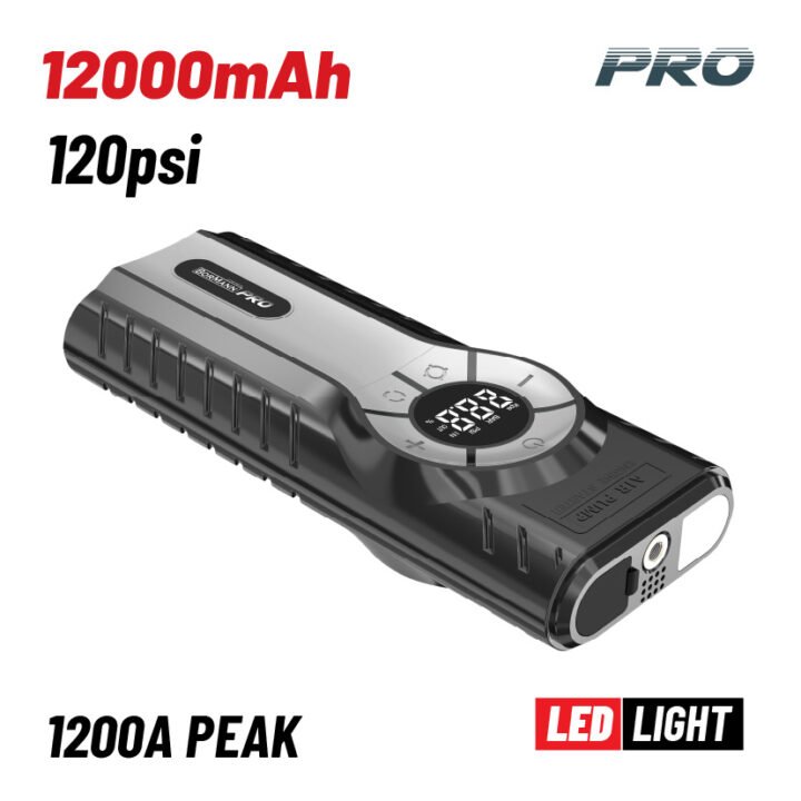 BORMANN Pro ΒΒC1500 Εκκινητής Μπαταρίας Αυτοκινήτου 1200Α, PowerBank 12000mAh, Τρόμπα, LED Φως
