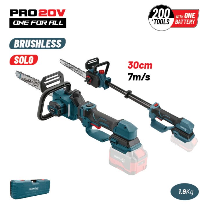 BORMANN Pro BBP3930 Κλαδευτικό Αλυσοπρίονο 20V Brushless, 0.7-1m,30cm, 1.9Kg,SOLO
