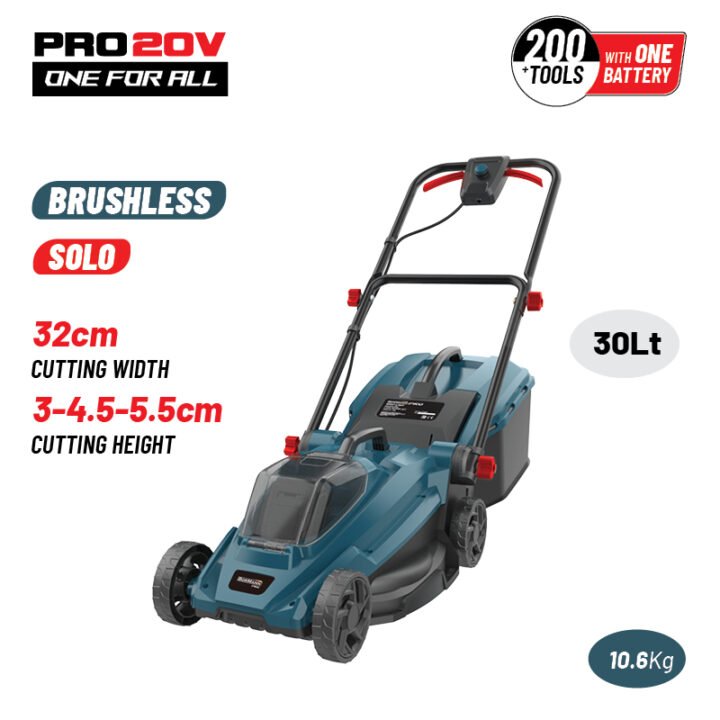 BORMANN Pro BBP4160 Μηχανή Γκαζόν Μπαταρίας Brushless, 20V, Li-Ion, Κοπή 32cm