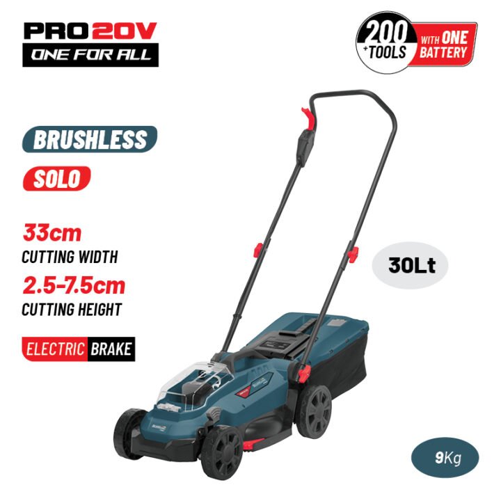 BORMANN Pro BBP4170 Μηχανή Γκαζόν Μπαταρίας Brushless 20V,Li-Ion,Κοπή 33cm,SOLO