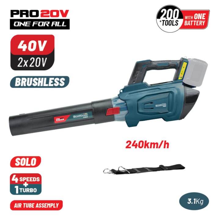 BORMANN Pro BBP4650 Φυσητήρας Brushless Μπαταρίας 40V (2X20V),Li-Ion,240km/h,5 Ταχύτητες,SOLO
