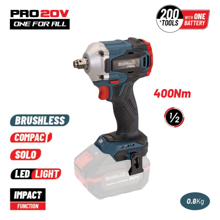 BORMANN Pro BBP5123 Μπουλονόκλειδο Compact, Brushless Μπαταρίας 20V, SOLO