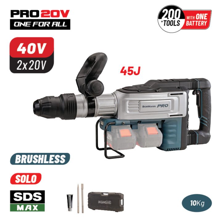 BORMANN Pro BBP5320 Κατεδαφιστικό Πιστολέτο Μπαταρίας SDS-MAX Brushless 40V (20+20),SOLO