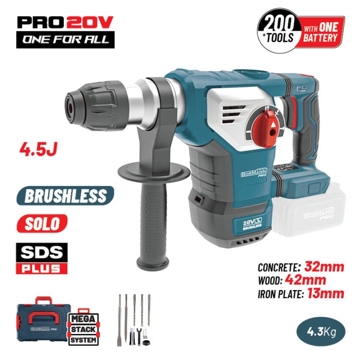 BORMANN Pro BBP5336CA Πνευματικό Σκαπτικό Μπαταρίας SDS-PLUS Brushless 20V,4.5J,0-760rpm,SOLO