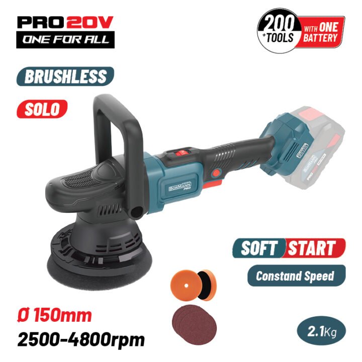 BORMANN Pro BBP5345 Αλοιφαδόρος Ρυθμιζόμενος Brushless Μπαταρίας 20V,Li-Ion,150mm,2500-4800rpm,SOLO