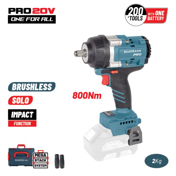 BORMANN Pro BBP5387CA Μπουλονόκλειδο, Brushless Mπαταρίας 20V, Li-Ion, 800Nm, 0-1400 /1900 /2400rpm, SOLO
