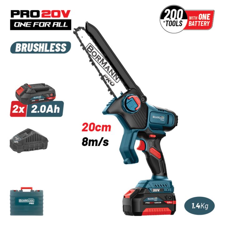 BORMANN Pro BBP5441X22C Κλαδευτικό Αλυσοπρίονο Mπαταρίας 20V Brushless,2x2Ah,Λάμα 20cm,1.3kg