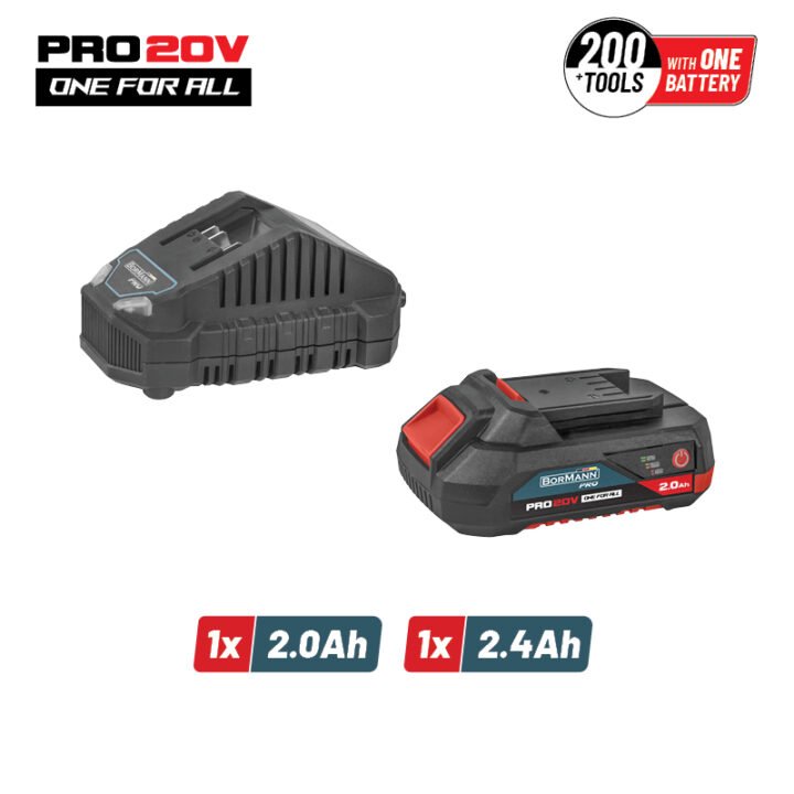 BORMANN Pro BBP9920 Starter Kit 20V, Mπαταρία 2.0Ah & Φορτιστής 2.4Α