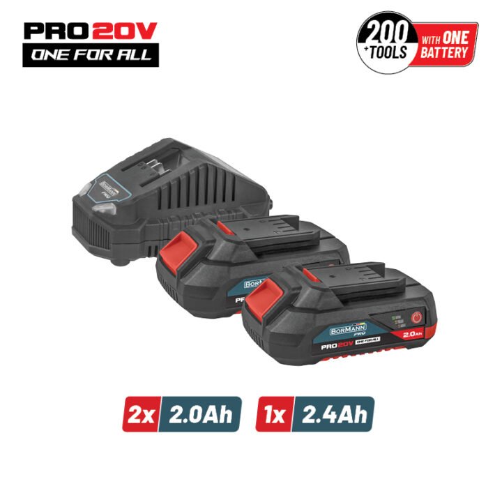 BORMANN Pro BBP9922 Starter Kit Μπαταρίες 2x2.0Ah & Φορτιστής 2.4Α