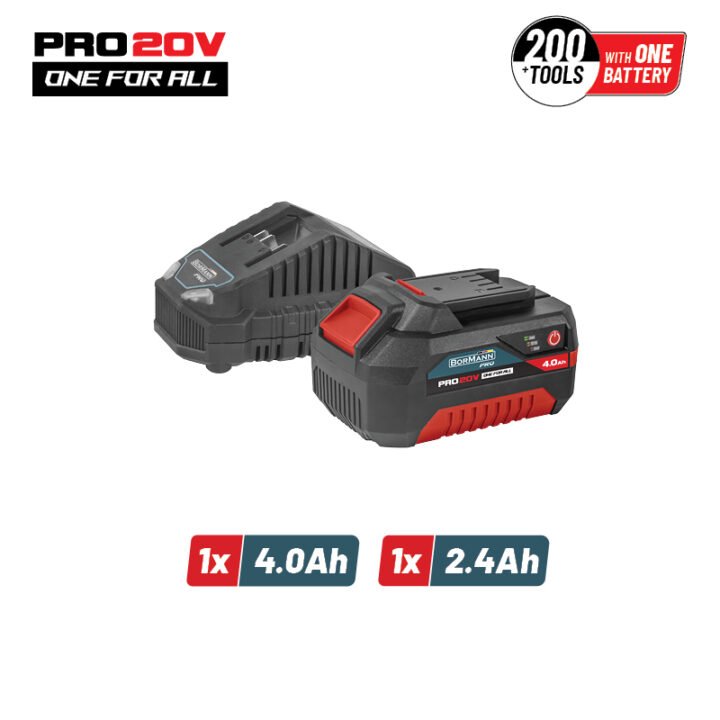 BORMANN Pro BBP9940 Starter Kit 20V, Μπαταρία 4.0Ah & Φορτιστής 2.4Α