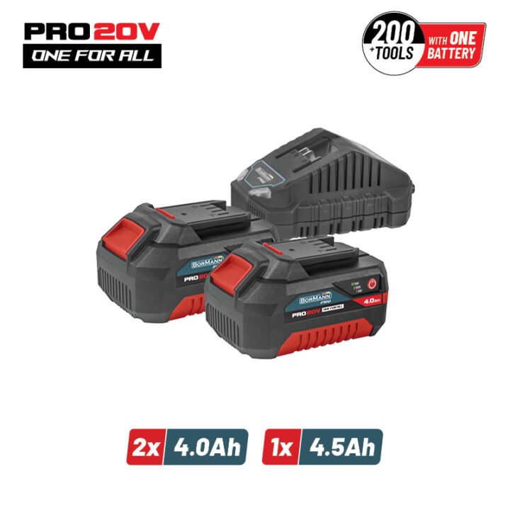 BORMANN Pro BBP9944 Starter Kit Μπαταρίες 2x4.0Ah & Φορτιστής 4.5Α