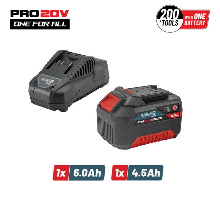 BORMANN Pro BBP9960 Starter Kit 20V, Μπαταρία 6.0Αh & Φορτιστής 4.5Α