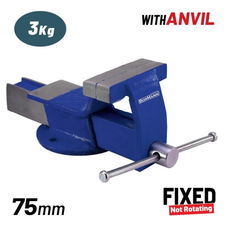 BORMANN BBV2000 Μέγγενη, Σταθερή Βάση με Αμόνι, 75mm, 3kg