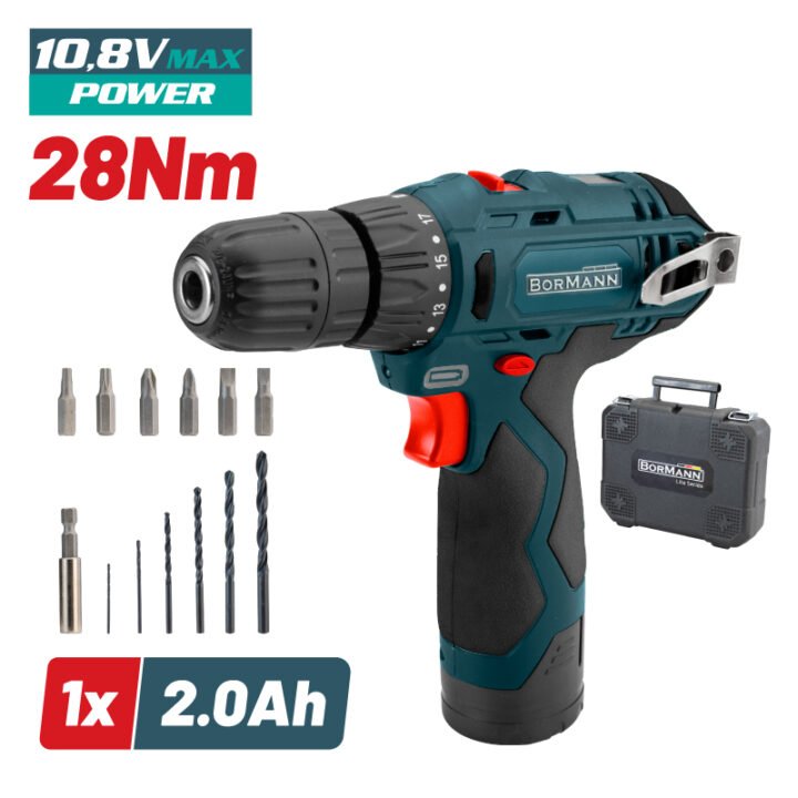 BORMANN BCD2010 Δραπανοκατσάβιδο Μπαταρίας 10.8V, Li-Ion,Βαλίτσα με Εξαρτήματα