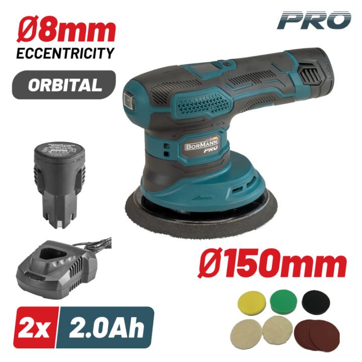 BORMANN Pro BCP3800 Αλοιφαδόρος Τριβείο Έκκεντρο Μπαταρίας 12V,150mm, 8mm,2000-4500Rpm,2x2Ah