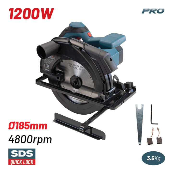 BORMANN BCS1410 Δισκοπρίονο 1200W, Φ185,4800rpm, Laser, Δίσκος 24Τ
