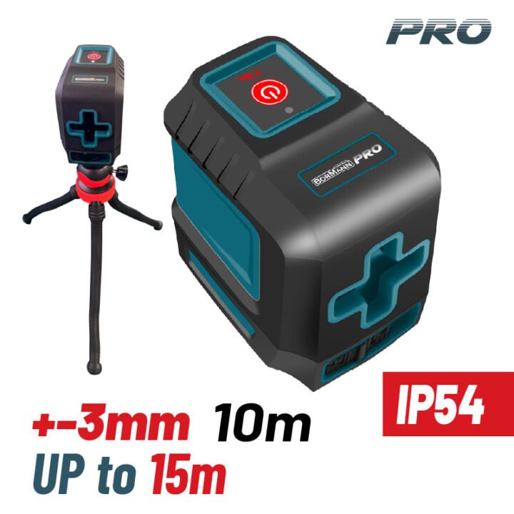 BORMANN Pro BDM6700 Αλφάδι Laser Σταυρού Red Line 15m, Σετ Με Εύκαμπτο Mini Τρίποδο 30cm