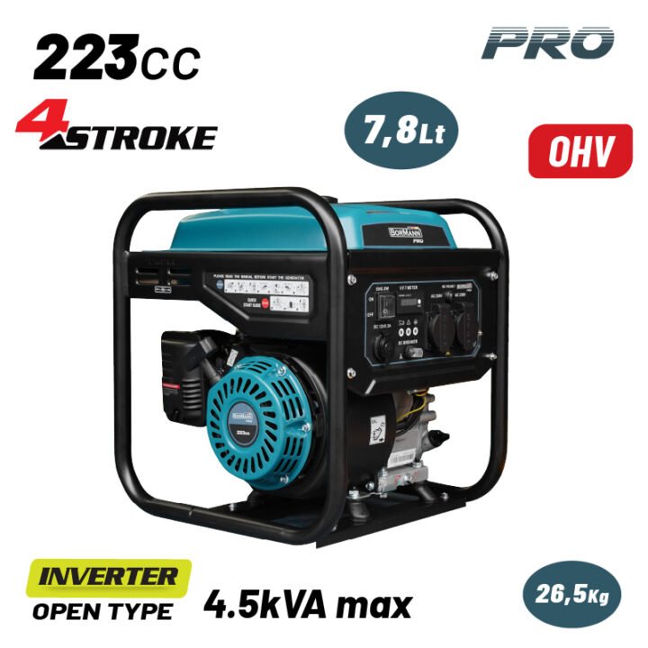 BORMANN Pro BGB4045 Γεννήτρια Βενζίνης Inverter Ανοιχτού Τύπου 3500W, 223c