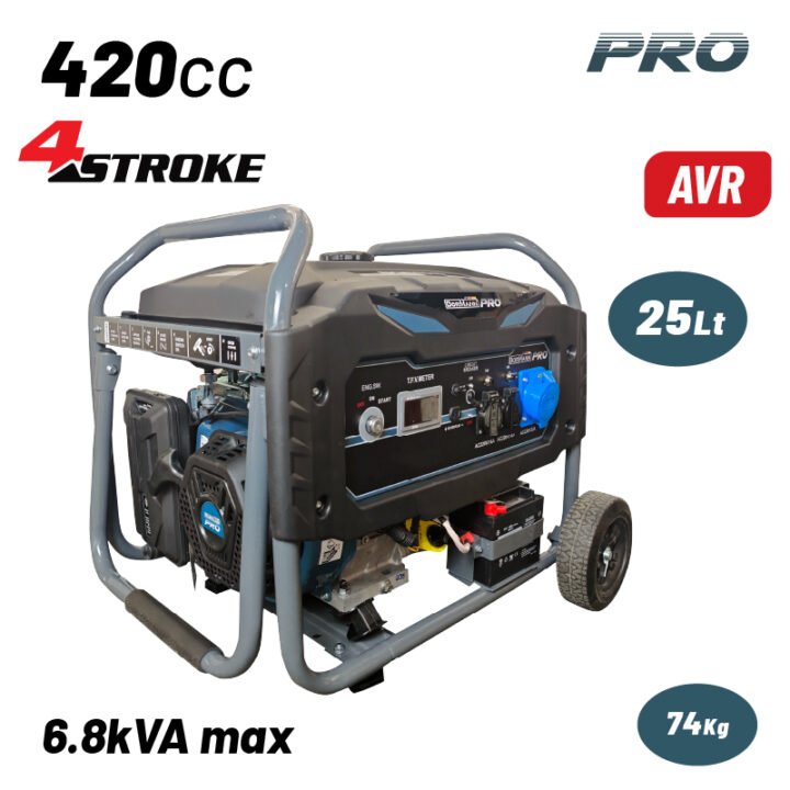 BORMANN Pro BGB6010 Γεννήτρια Βενζίνης Συνεχ. Απόδοση 5000W,420cc,Μίζα & Μπαταρία AVR, Τροχοί