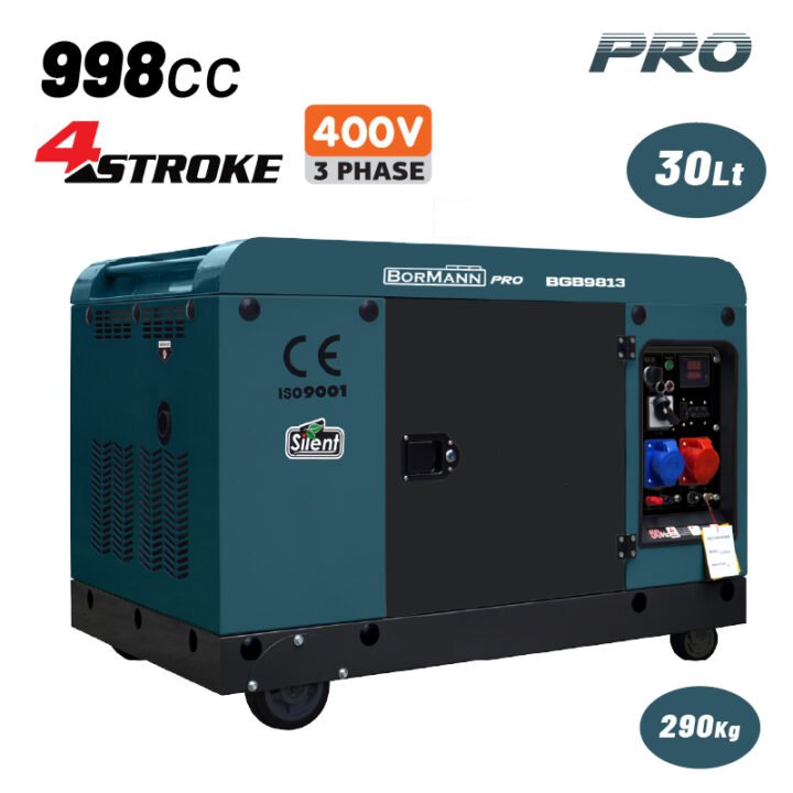 BORMANN Pro BGB9813 Γεννήτρια Πετρελαίου Τριφασική, Συνεχ. Απόδοση 12000W, 998cc,Μίζα, Μπαταρίας,AVR