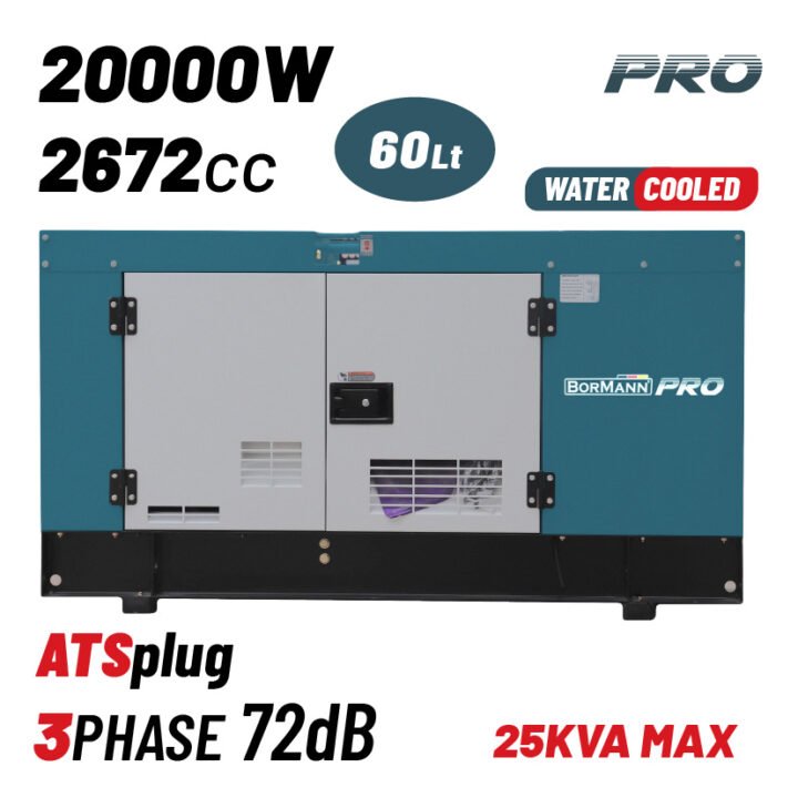 BORMANN Pro BGB9950 Γεννήτρια Πετρελαίου Υδρόψυκτη 20000W, 25Kva, 2672cc, Κλειστού Τύπου, Τριφασική