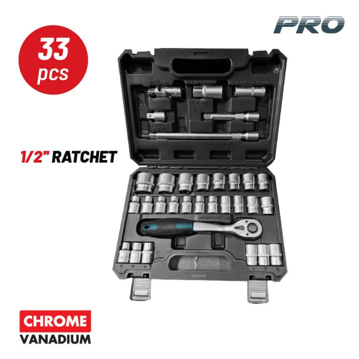BORMANN Pro BHT5110 Σετ Καρυδάκια 1/2'' με Καστάνια και Προέκταση,33τεμ