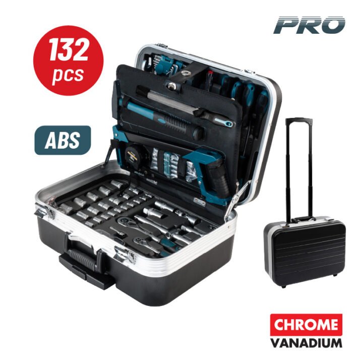 BORMANN Pro BHT5210 Εργαλεία Σετ 132τεμ,Cr-V Σε Τροχήλατη Βαλίτσα ABS