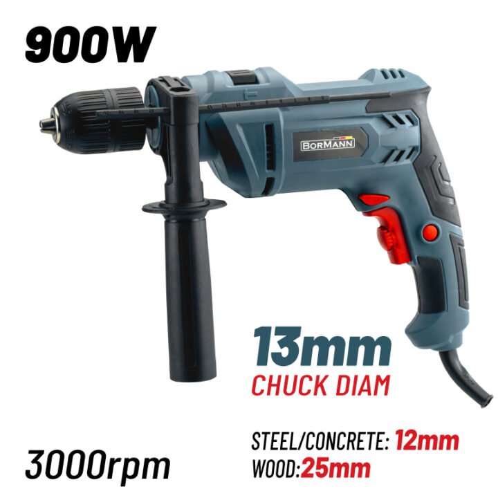 BORMANN BID6300 Δράπανο Κρουστικό 900W,0-3000rpm,Τσοκ Αυτόματο 13mm,Οδηγός Βάθους
