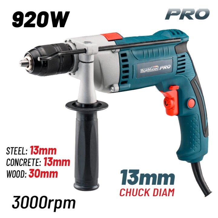 BORMANN Pro BID9200 Δράπανο Κρουστικό 920W,0-3000rpm,Τσοκ Αυτόματο 13mm,Οδηγός Βάθους