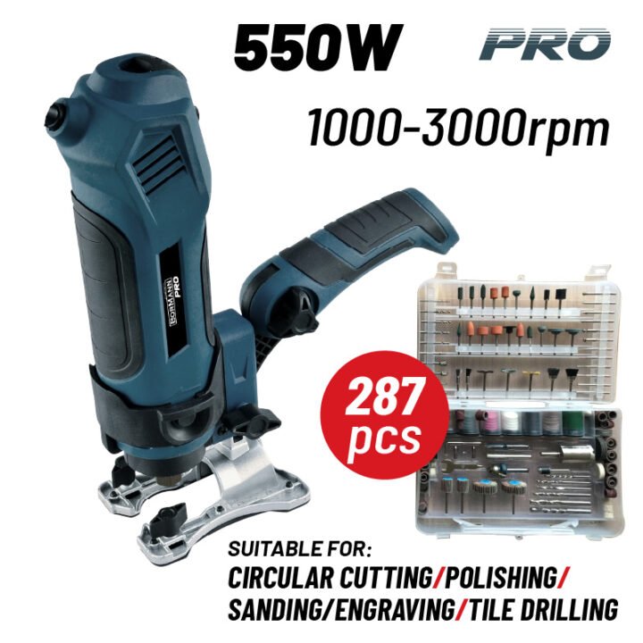 BORMANN Pro BMF5500 Πολυεργαλείο 550W, 10000-30000rpm, 287 Εξαρτήματα,Εύκαμπτος Άξονας