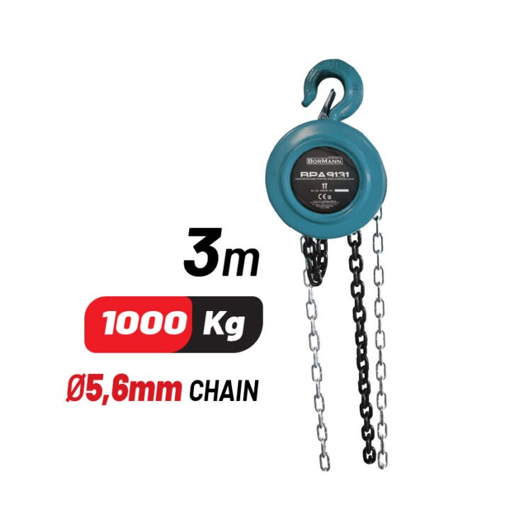 BORMANN BPA9131 Παλάγκο Αλυσίδας 1T, 3M, Διάμετρος Αλυσίδας 5.6mm