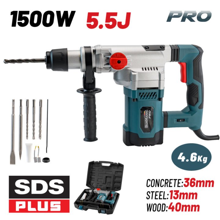 BORMANN Pro BPH4400 Σκαπτικό Περιστροφικό Πιστολέτο SDS-PLUS 1500W,5.5J