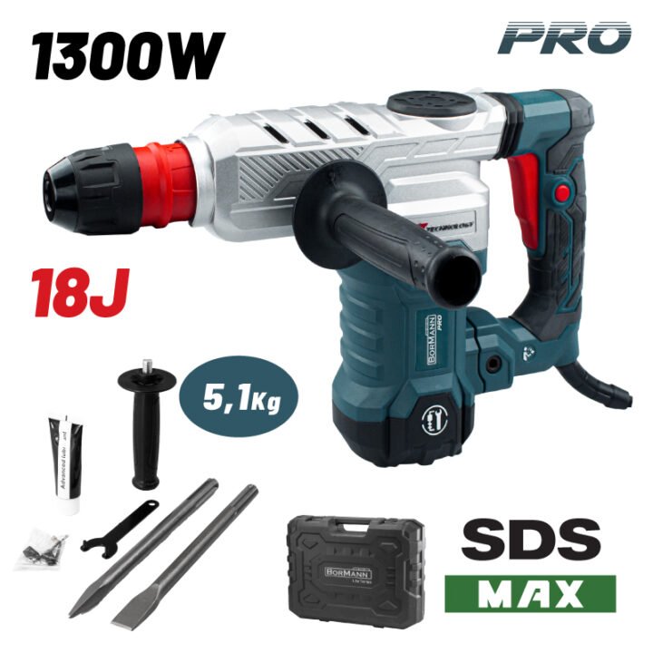 BORMANN Pro BPH6500 Κατεδαφιστικό Πιστολέτο SDS-Max 1300W,18J,βαλίτσα με εξαρτήματα