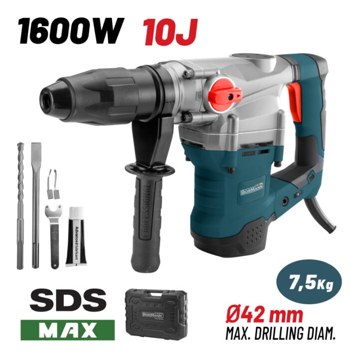 BORMANN BPH7500 Σκαπτικό Περιστροφικό Πιστολέτο 1600W,SDS-MAX,10J,βαλίτσα με εξαρτήματα