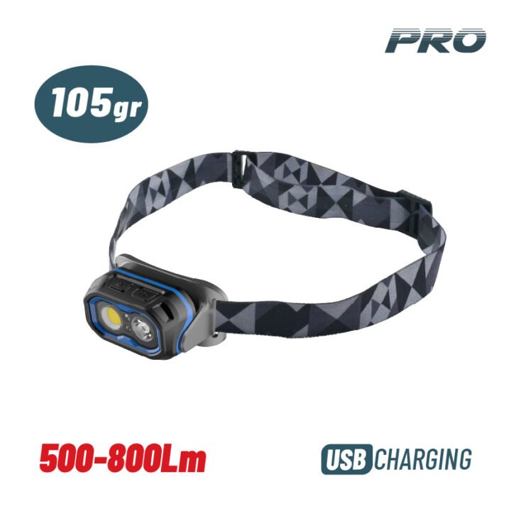 BORMANN Pro BPR6032 Φακός Κεφαλής Επαναφορτιζόμενος Διπλής Λειτουργίας, 800Lm, Αδιάβροχος