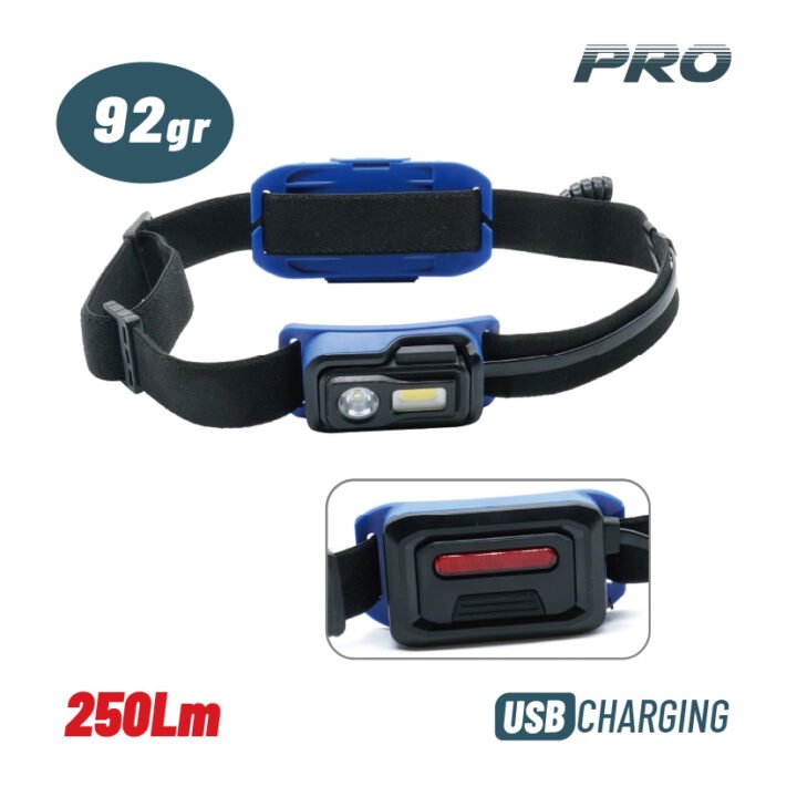 BORMANN Pro BPR6033 Φακός Κεφαλής Επαναφορτιζόμενος Διπλής λειτουργίας, 250Lm, Αδιάβροχος