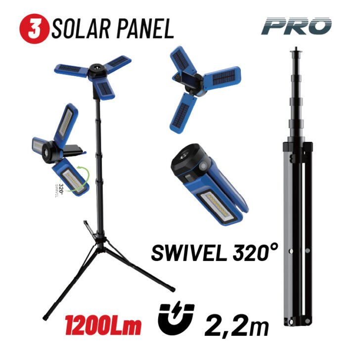 BORMANN Pro BPR6070 Φακός/Λάμπα Εργασίας Επαναφορτιζόμενος Led 1200Lm, με Ηλιακά Πάνελ