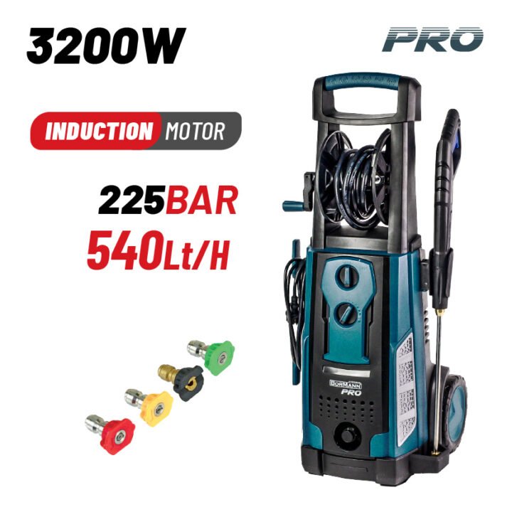 BORMANN Pro BPW5000 Πλυστικό Υψηλής Πίεσης 3200W,Επαγωγικό Μοτέρ, 225bar,540L/h,Ανέμη