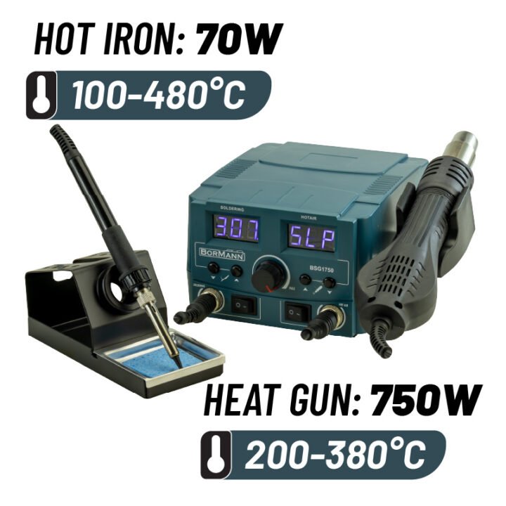 BORMANN BSG1750 Σταθμός Κόλλησης 750W με Ρύθμιση Θερμοκρασίας 100°C-480°C