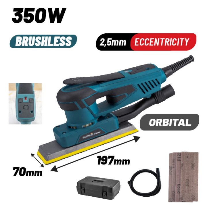 BORMANN Pro BSS5350 Τριβείο Παλμικό Brushless Με Διακόπτη Ασφαλείας Και Ψηφιακή Ένδειξη Στροφών 350W