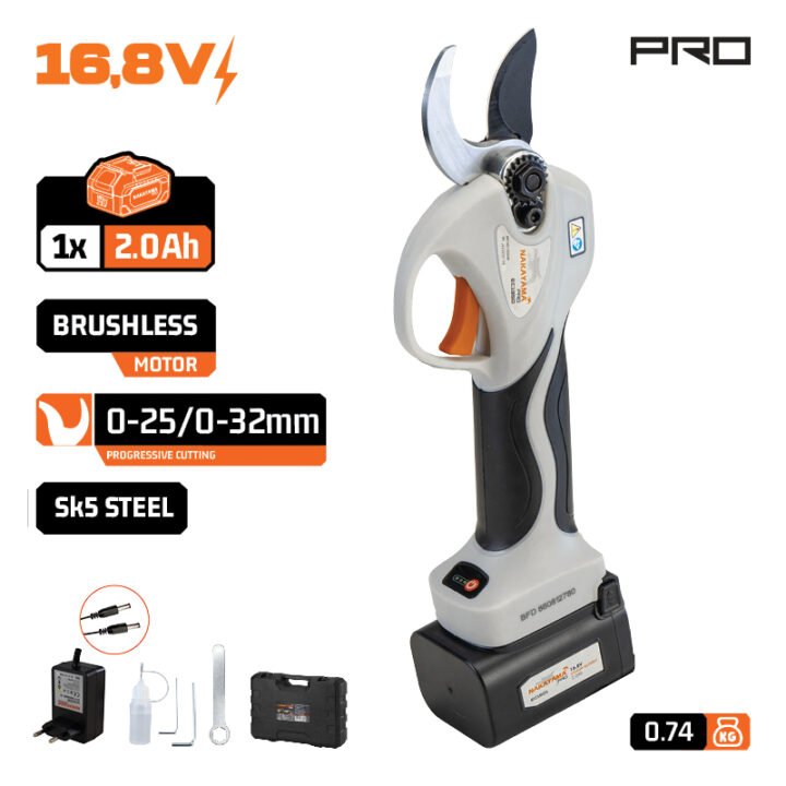 NAKAYAMA Pro EC1350 Ψαλίδι Κλάδου Μπαταρίας 16.8V, Brushless, Προοδευτική Κοπή 0-25/0-32mm, 740gr