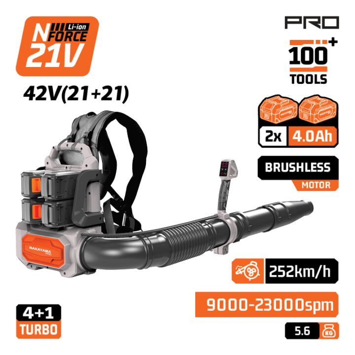 NAKAYAMA Pro EC1723X44 Φυσητήρας Πλάτης Βrushless Μπαταρίας 42V,Li-Ion,2x4.0Ah,252km/h