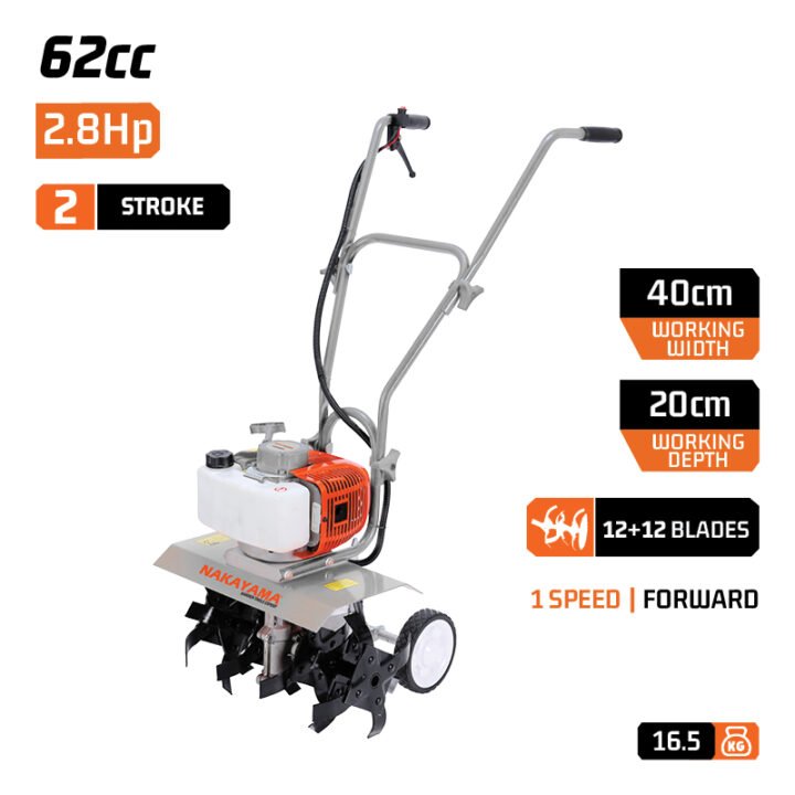 NAKAYAMA MB2620 Σκαπτικό Δίχρονο 62cc-2.8Hp-Πλάτος 40cm, Μαχαίρια 12+12