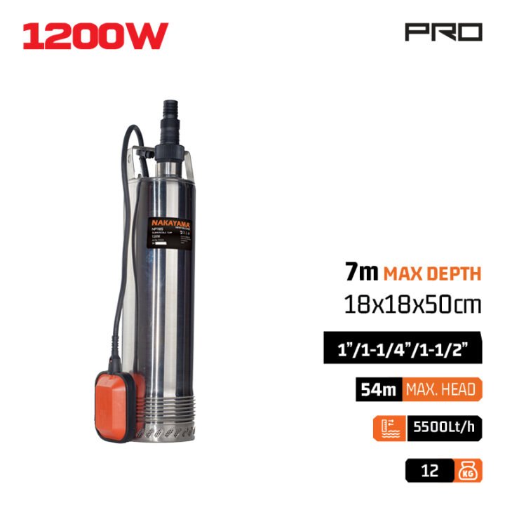 NAKAYAMA Pro NP1185 Αντλία Πηγαδιών Inox 1200W