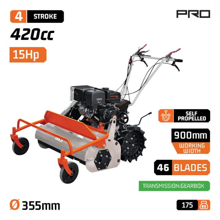 NAKAYAMA Pro PB8900 Aυτοκινούμενος Καταστροφέας Χόρτων, Βενζινοκίνητος, 15Hp,Τετράχρονος Κινητήρας