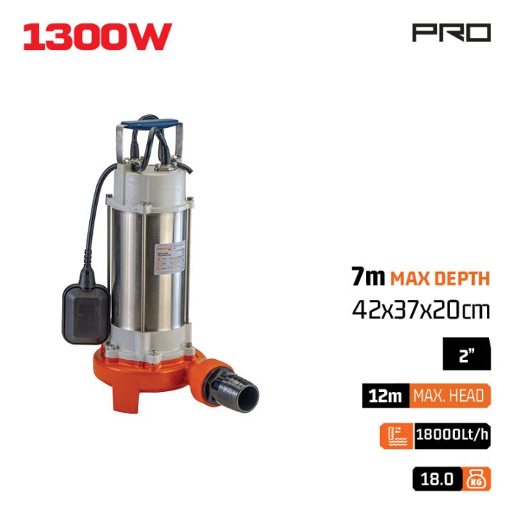NAKAYAMA Pro SP1315 Αντλία Λυμάτων με Κοπτήρα 1300W