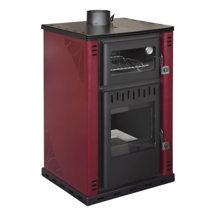 Gekas Metal DG 2300 Χαλύβδινη Ξυλόσομπα Καλοριφέρ με Φούρνο 28.6kW Μπορντό